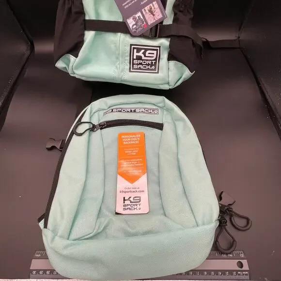 K9 Sport Sack Plus Backpack Pet Carrier with Storage Size Small Mint Green - Picture 3 of 7